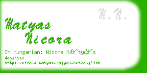 matyas nicora business card